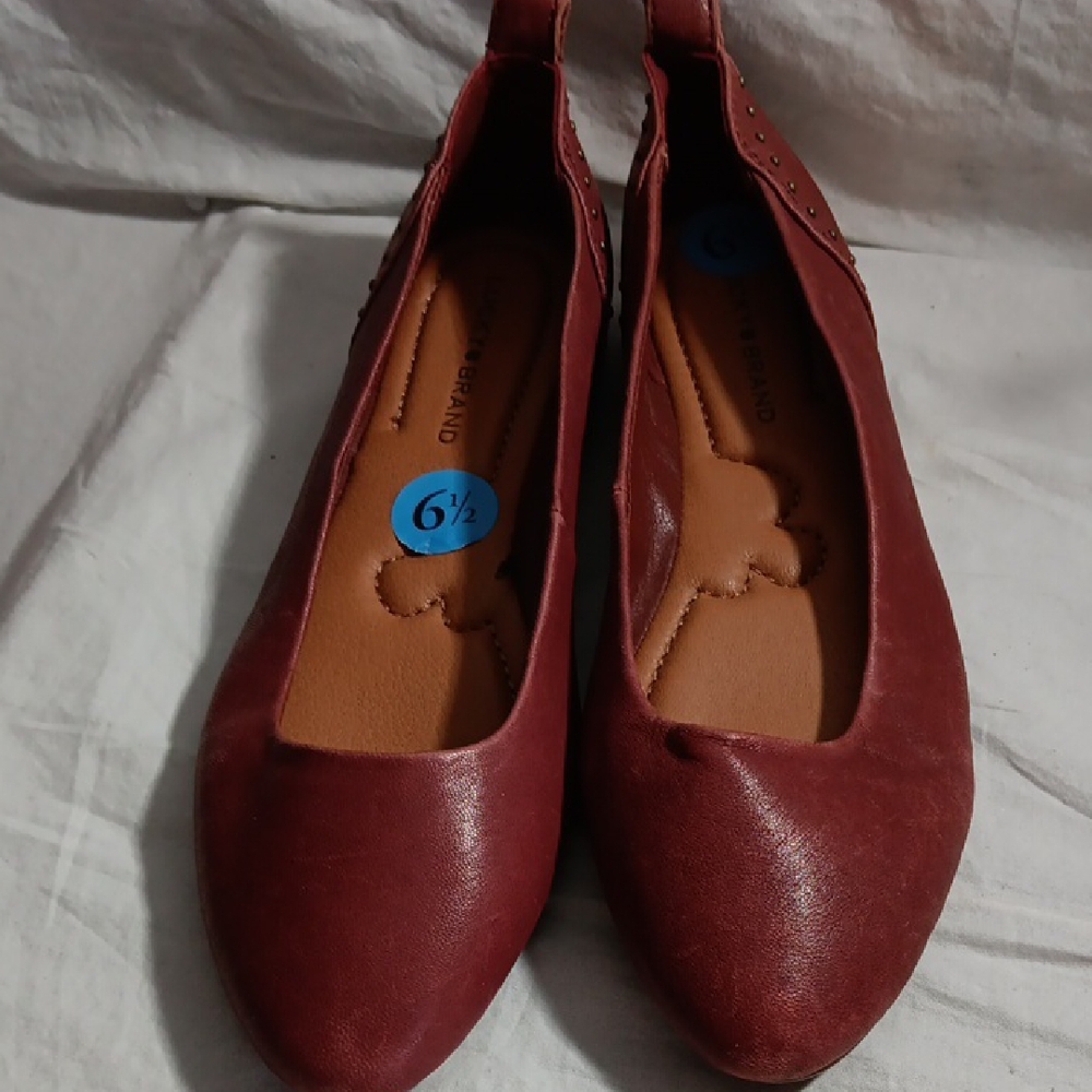 Lucky Brand Maroon Leather Flats